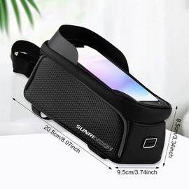 SAVOSWEET Bike Frame Bag for Phone, Waterproof Bike Phone Holder, Bike Frame Bag for Bike Phone Holder, Bike Accessory, TPU Smartphone Holder for Smartphone Under 6.2 Inches
