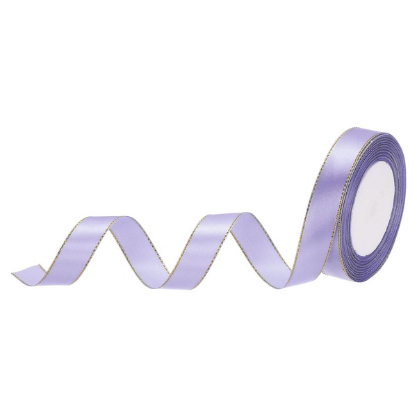 MECCANIXITY 3/4 Inch 25 Yard Wide Satin Ribbon with Gold