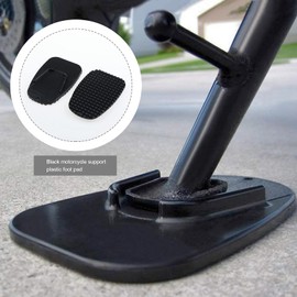 Be In Your Mind 2x Motorcycle Support Stand Side Kickstand Pad Anti-Slip Plate PP Plastic Black for Gravel Road Soft Ground Outdoor Grass Parking