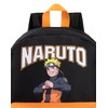 Naruto Shippuden Boys' Backpack Black and Orange Backpack with Adjustable