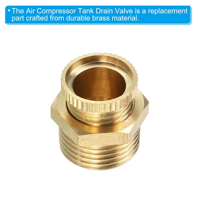 PATIKIL Air Compressor Tank Drain Valve, 2 Pack G 3/8"