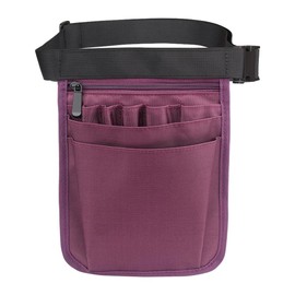 Perfeclan Nurse Belt Bag, Multi-Compartment Nurse Tool Belt Organiser Bag for Women Men, 9 Pockets Care Belt Bag, purple