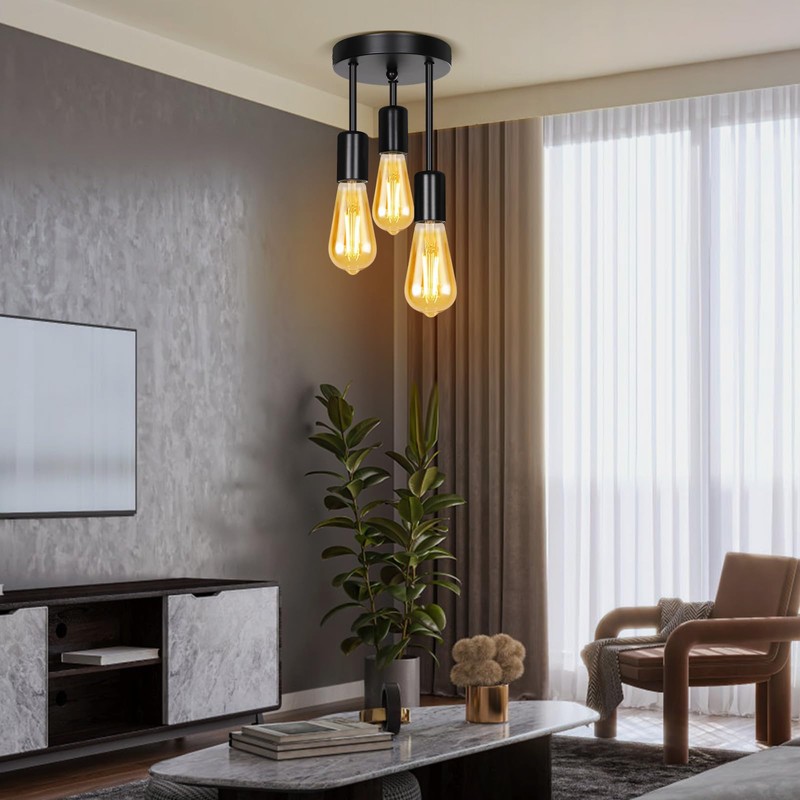 SERBASIC Ceiling Lights Fittings 3 Way Ceiling Light with E27