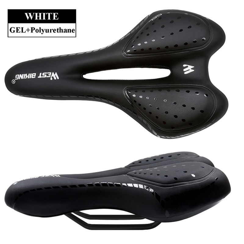Bicycle Saddle Breathable PU Leather Hollow Cushion Comfortable Road Bike