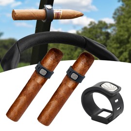 DHRRDE Magnetic Cigar Holder for Golf Cart Accessories - Portable and Adjustable Silicone Non-Slip Handle,Fits 34-70 Ring Gauges for Golf/Grilling/Fishing/Outdoor Adventures (Black)