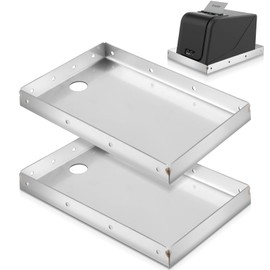 Shimeyao 304 Stainless Steel Printer Tray 10.24 x 6.5 Inch POS KDS Printers Shelf Thermal Printer Stand Mounts to Wall or Shelf Edge, Silver, 4 Mounting Holes Each Side (2 Pack)