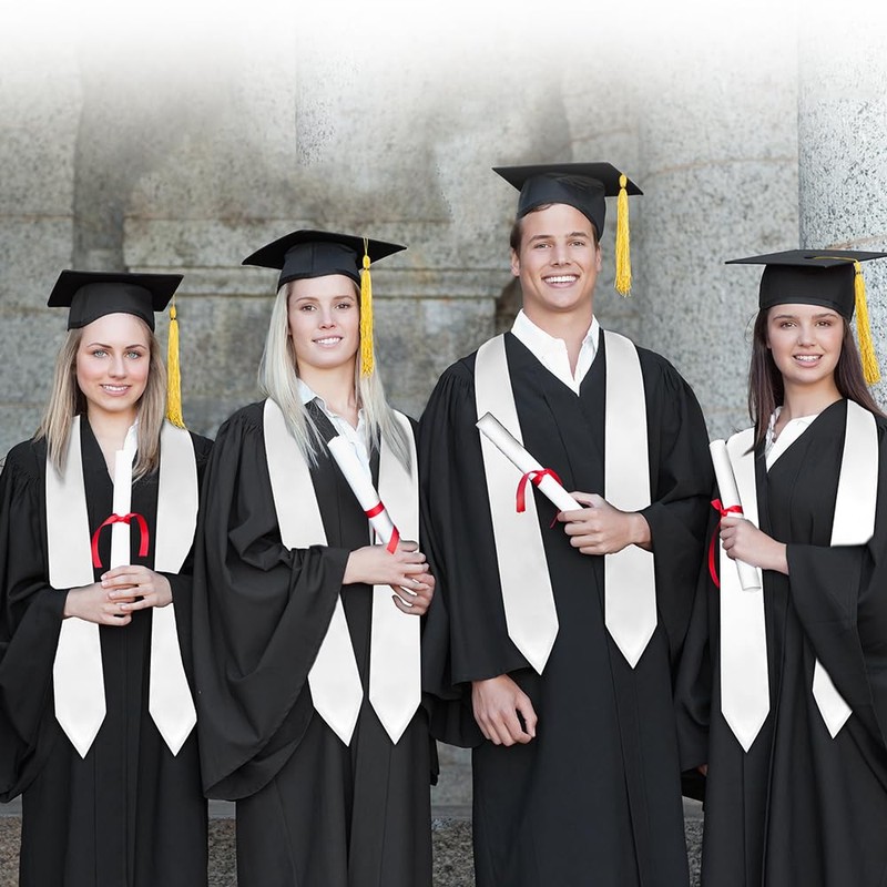UnslQonds White Graduation Stole Class of 2025, Custom Stoles for