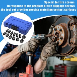 Bolt Extractor Kit | Extraction Tool Set with Storage Case - High-Strength Non-Slip Tools for Removal Impacts Axle Drain Wheel Car Shop Use