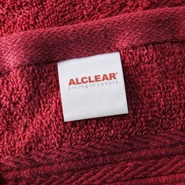 ALCLEAR set of terry hand towels, range of soft and highly absorbent towels, OEKOTEX 100 certified, 5 colours & 5 sizes, colour: RED, 6 x face towels 30 x 30 cm