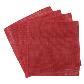 CleverDelights 12 Inch Red Burlap Squares - 4 Pack - Jute Burlap Fabric - Finished Edges - 12" x 12"
