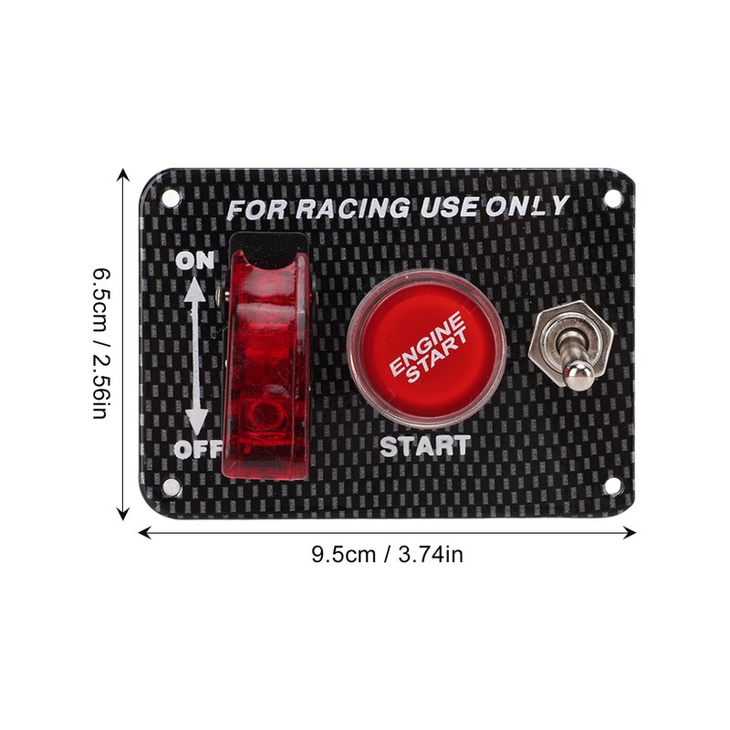 Universal Carbon Fiber Style 12V Ignition Switch Panel Aluminium Alloy