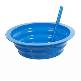 Sip-A-Bowl - Tazón para cereales con popote integrado, los colores varían, cantidad: 1 (verde, rosa o azul)