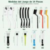 Juego de 14 Cepillos de Limpieza para Baño y Cocina,