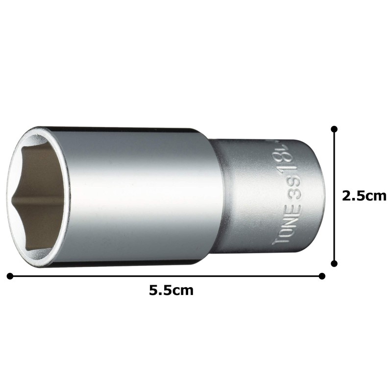 Tone HP3S-18L Deep Socket (6 Angles) 0.3 inch (9.5 mm)