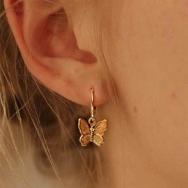 Yheakne Boho Schmetterling Tropfen Baumeln Ohrringe Schmetterling Huggie Hoop Ohrringe Winzigen Schmetterling Ohrringe Gold Tropfen Ohrringe Schmuck Für Frauen Und Mädchen
