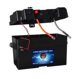 Battery Box Power Center with USB, USB-C, Voltage Display, External Ports for Group 27 and 31 Batteries. Smart Battery Box for Marine, Boat, Trolling Motor, Outdoor Camping, RV
