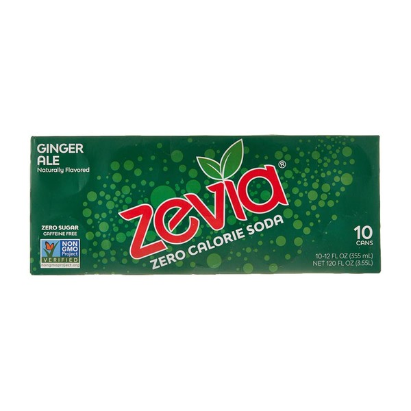 Zevia Zero Calorie Soda, Ginger Ale, 12 Fl Oz (Pack of 10)