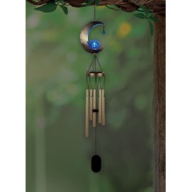 Sunset Vista Designs 93769 Collection Solar Wind Chime, Moon, 42-inch Height