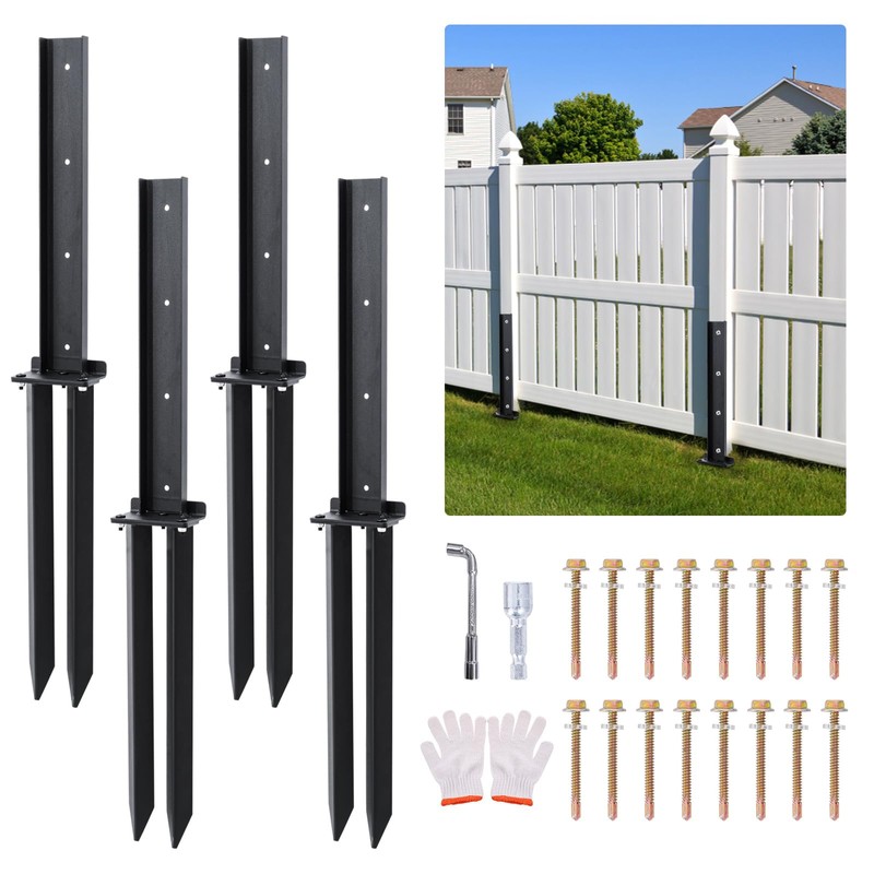 ATCWF 4-Pack Fence Post Repair Kit, 32in Heavy Duty Ground