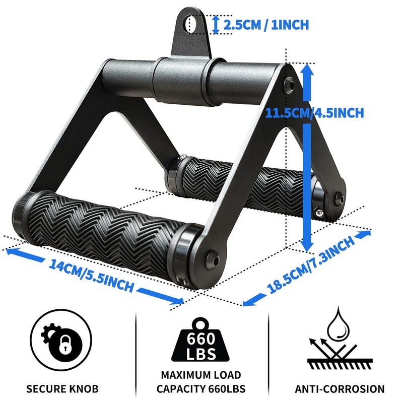Berufexp Doudle D Hanlde Row, Cable Attachments for Gym, V