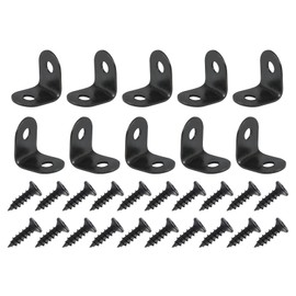 DTGN 0.47"x0.47"x0.35"(LxWxH) L Bracket Corner Braces -60Pack- Good for Mending Wooden Furniture - Metal Right Angle Brackets W/Screws - Black