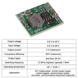 AITRIP 8 Pack Mini MP1584EN DC-DC Buck Converter Adjustable Power Supply Module 24V to 12V 9V 5V 3VCompatible with Arduino Raspberry Pi