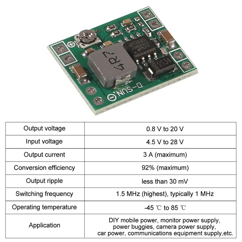 AITRIP 8 Pack Mini MP1584EN DC-DC Buck Converter Adjustable Power