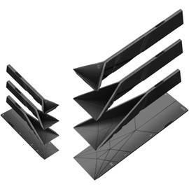 Flat 3-in-1 Measuring Spoons, 2 Spoons with 6 Sizes, Multifunction Foldable Kitchen Utensils (Black)