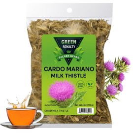 Green Royalty - Milk Thistle 4oz (Cardo Mariano) – Whole Dried Herbal Tea – 100% Raw, Vegan – Natural Infusion – Non-GMO – Product of Mexico