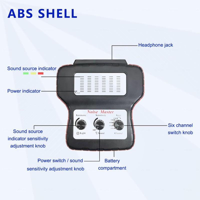KTTOOL 6 Channel Car Engine Noise Finder, Sound Detector Tester