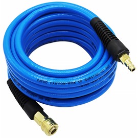 YOTOO Compressed Air Hose PVC 5 m Long 10 mm ID x 14 mm AD 300 PSI with 1/4 Inch Germany Quick Coupling Connections and Bend Limiters