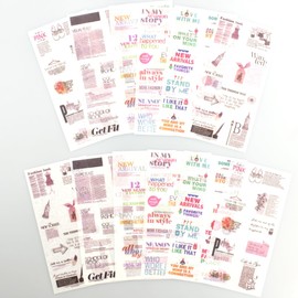 (Pack of 2) Aesthetic Washi Sticker for Scrapbooking - Vintage Ephemera Sticker Newspaper Article Black and White DIY Stickers for Art Craft Decoupage Scrapbook Collage Journal Planner Letter