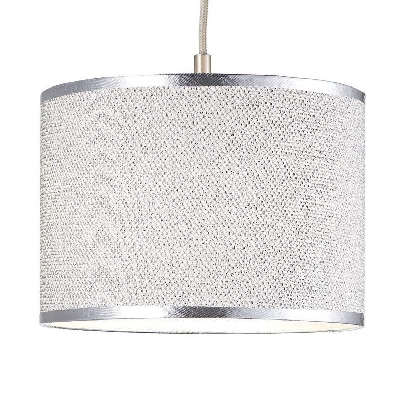 Modern and Designer Mini Diamond Silver Glitter Fabric Lamp Shade