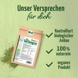 Barley Grass Capsules Organic Refill Pack of 400 | Finely Ground Barley Grass in Capsule Format | From Controlled Organic Cultivation | No Additives | Vegan Capsule Cover | from Achterhof