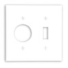 Leviton 2-Gang 1-Toggle 1-Single 1.406-Inch Diameter, Device Combination Wallplate, Thermoset,