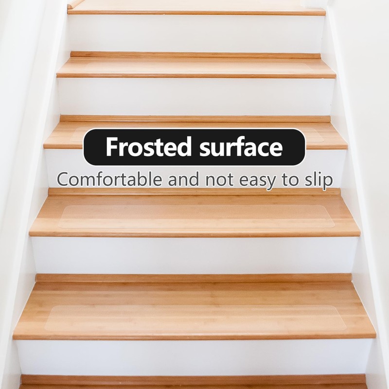 Clear Non Slip Stair Treads, 4” x 30” (15 Pack),