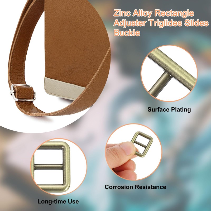 sourcing map Slide Buckle, 8Pcs 1 1/2" - Zinc Alloy