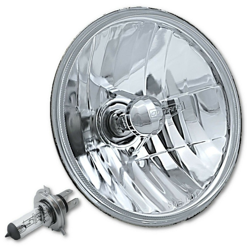 Octane Lighting 7 Inch Crystal Glass/Metal Headlight 60/55 Halogen H4