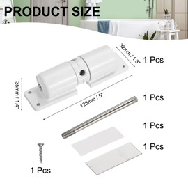 MECCANIXITY Automatic Spring Door Closer Adjustable 40 lbs Self-Closing Door Hinge Safety Easy to Install Tension Door Closers for Home Use (White)