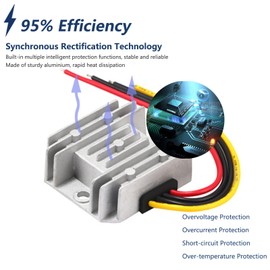 Voltage Converter 36V 48V to 12V 10A 120W DC-DC Converter 20-60V to 12V Stepdown Converter IP68 Waterproof Car Power Converter Stepdown Converter Power Supply Module