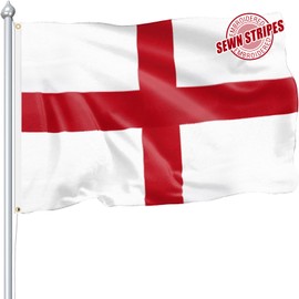 Nuibers England English Flag 3x5 FT for Outside, Heavy Duty 210D Nylon English National Flags Outdoor, Double Sided Sewn Stripes Long Lasting England Flag Brass Grommets
