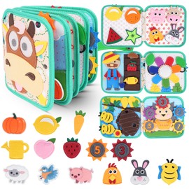 Cobelae Busy Book for Toddlers 1-3, Montessori Quiet Activity Book & Busy Board for 1 Year Old, Educational Travel Toys, Preschool Learning Toy, Gifts for Boys & Girls Ages 1-6