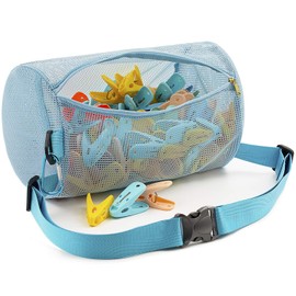 MinYEE - Bolsa con cierre para tendedero, paquete de cintura de muchas maneras de usar, tela transpirable, apertura grande, gran capacidad, soporte para colgar la ropa, organizador de almacenamiento