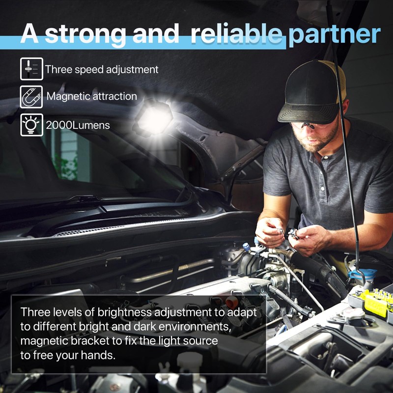 HYPERLITE Rechargeable Work Light 2pack 40W 4000Lumens, Hanging Hook Folding