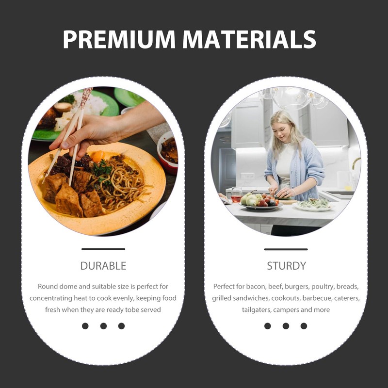 Yardwe Stainless Steel Dish Food Cover, Dome Plate Covers to