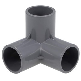 TA-VIGOR 10Pcs 25mm PVC Pipe Fittings, 3 Way Elbow Tee Slip Corner Connectors, Plastic Right Angle Joint Fittings for Irrigation Watering Systems and Garden Pipe Connections, Gray