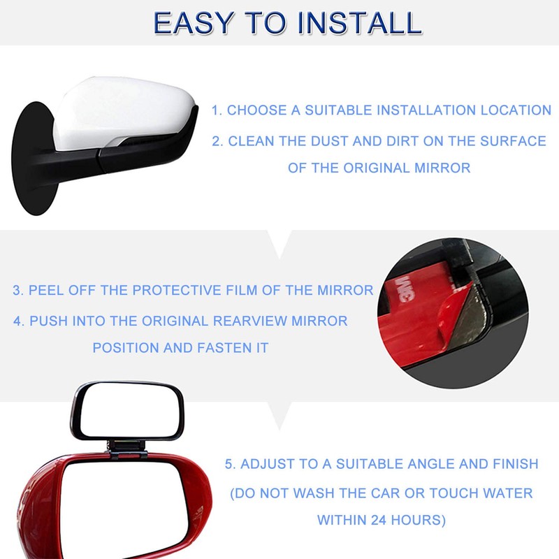 JONMON Blind Spot Mirror - 1 Pack Adjustable 360 Degree