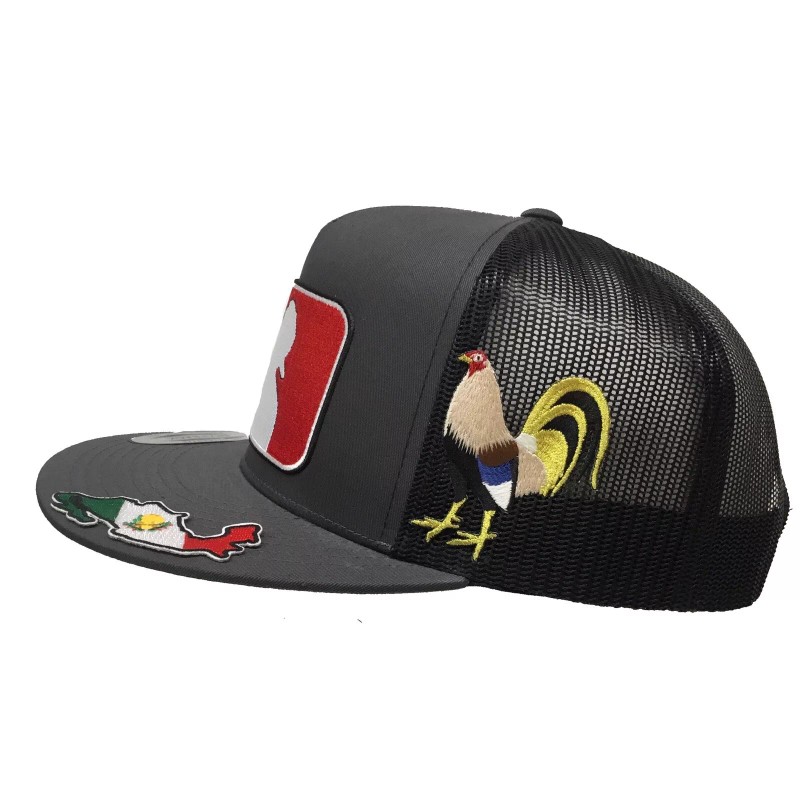 Unbranded El borracho gallo mapa Hat dark Grey mesh 3