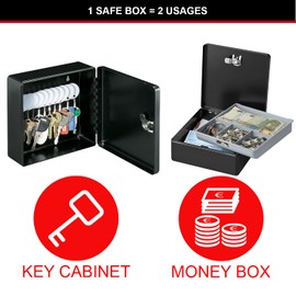 MASTER LOCK Money Box or Key Cabinet [Secure Cash or Keys] [Money Tray] [10 Key Hooks] KDS1EURHRO
