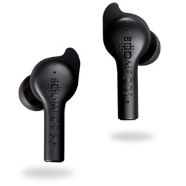 Boompods Bassline ANC True Wireless Earbuds - Bluetooth Earphones, In Ear Wireless Headphones with Microphone, Ear Buds with IPX4 Waterproof Rating, 5 Hours Playtime, Black